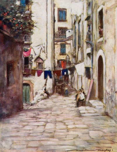 Una calle en Nápoles de Mortimer Ludington Menpes